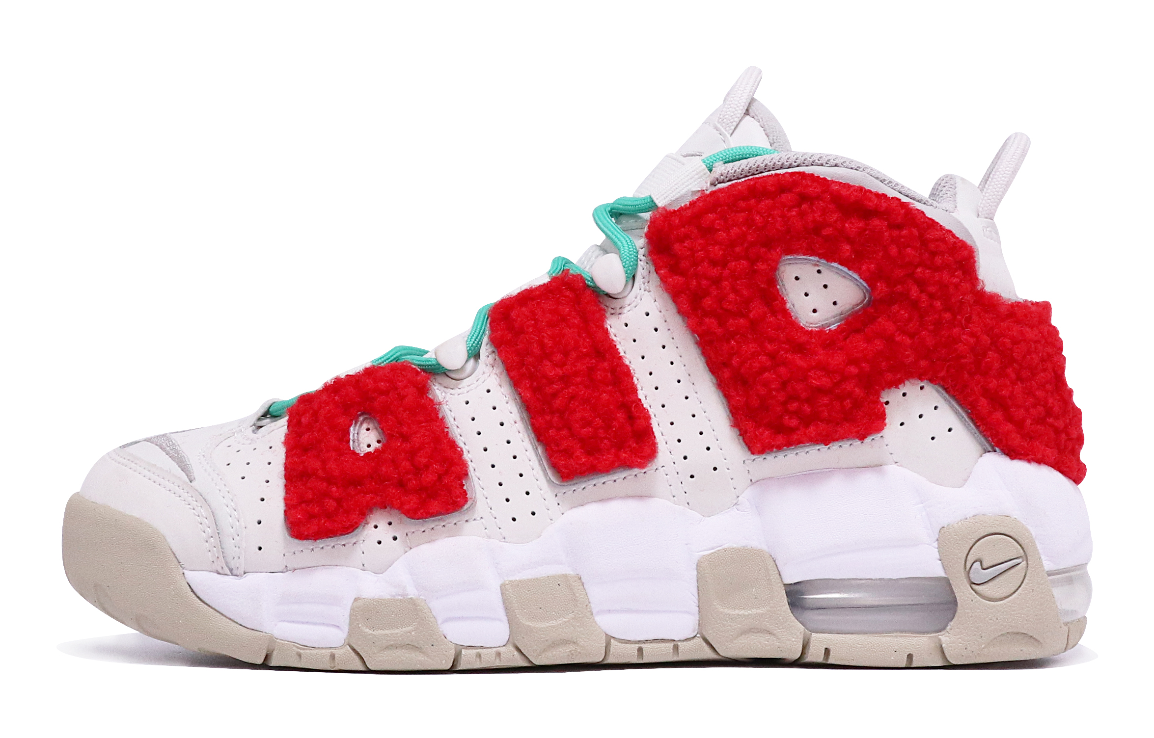 Buy 【客製化球鞋】Nike Air More Uptempo 聖誕主題 毛絨 縫製 中筒 復古籃球鞋 GS 白紅