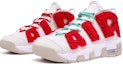 Lookbook 【客製化球鞋】Nike Air More Uptempo 聖誕主題 毛絨 縫製 中筒 復古籃球鞋 GS 白紅