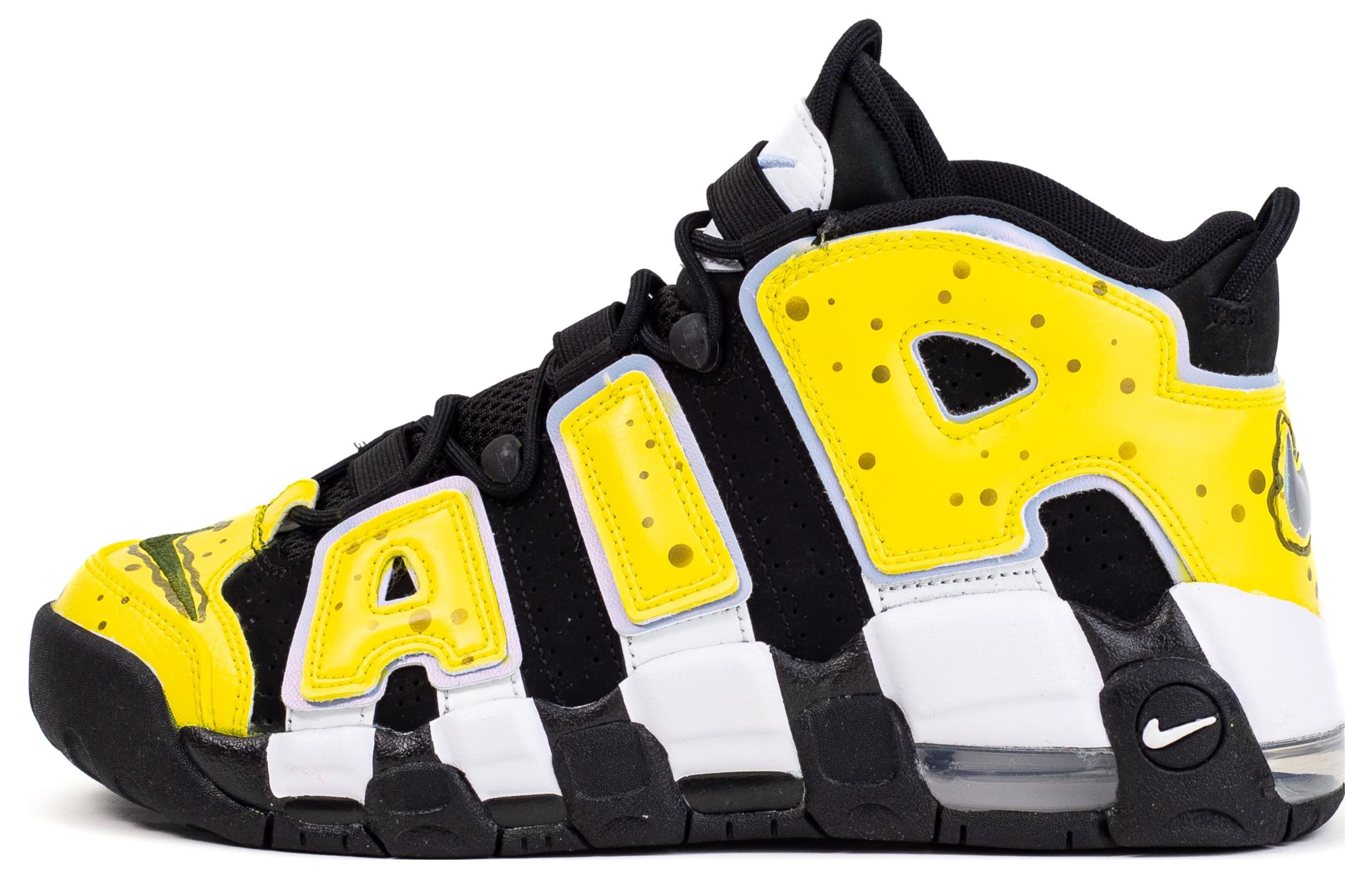 [Custom Shoes] Nike Air More Uptempo 'Cute Sponge Black Yellow'