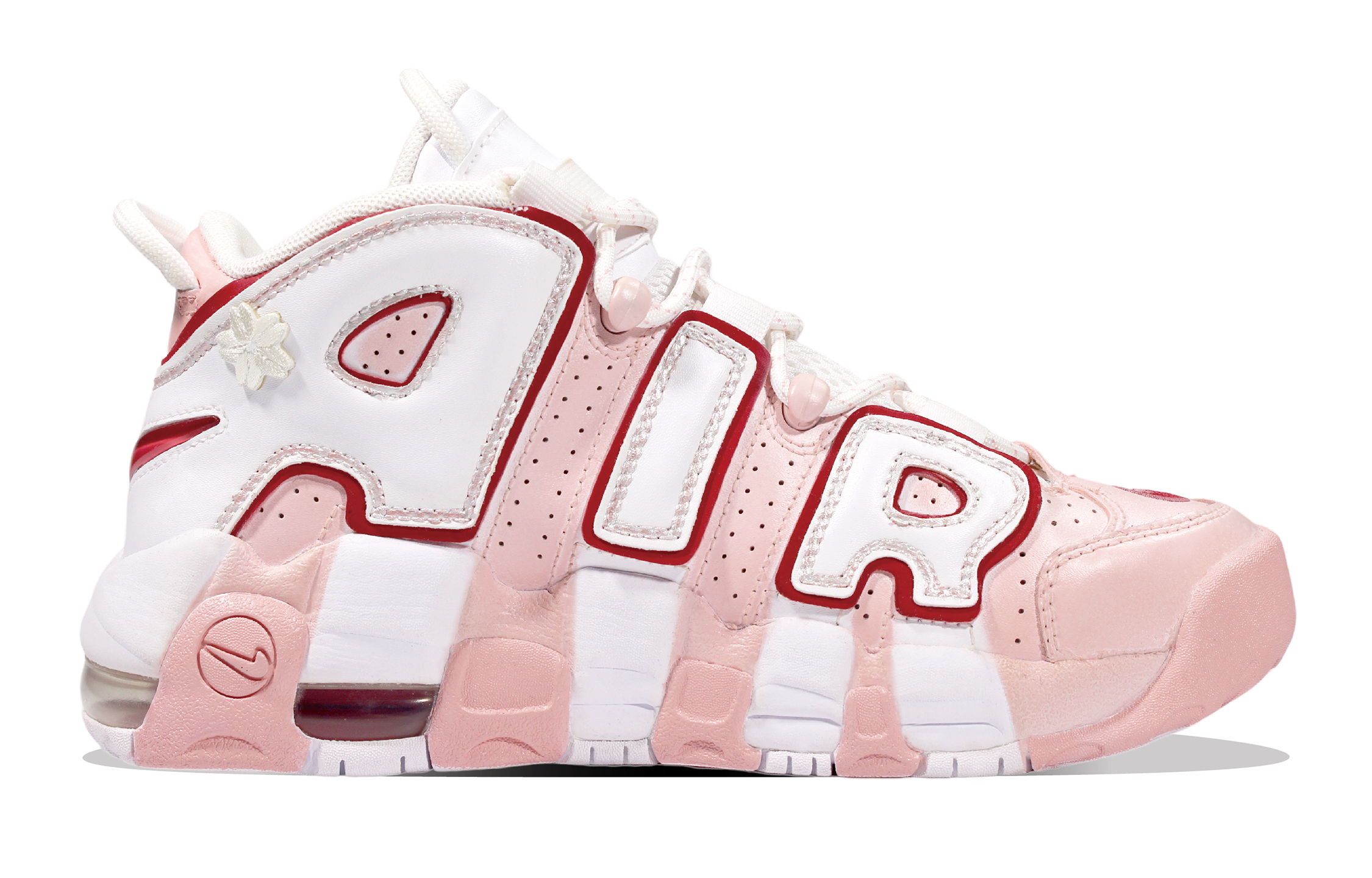Order [Sepatu Custom] Nike Air More Uptempo 'Bordir Musim Semi Pink Manis' DJ5988(Team30-樱花皮蓬)