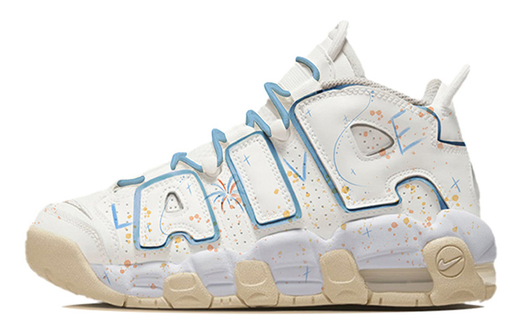 Buy [Kasut Custom] Nike Air More Uptempo 'Fireworks Splatter' DM1023-001(TeamS-皮蓬烟花)