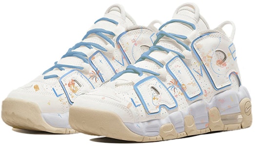 【定制球鞋】 Nike Air More Uptempo 皮蓬 煙花 潑墨設計 復古 高幫 復古籃球鞋 GS 白藍 Lookbook 【定制球鞋】 Nike Air More Uptempo 皮蓬 煙花 潑墨設計 復古 高幫 復古籃球鞋 GS 白藍