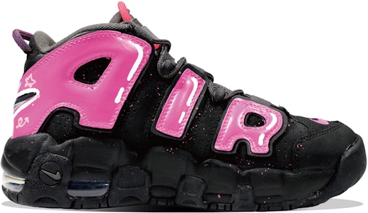 【客製化球鞋】Nike Air More Uptempo 潮流塗鴉 甜美泡泡 兒童趣味 潑墨 復古籃球鞋 GS 黑粉 Order 【客製化球鞋】Nike Air More Uptempo 潮流塗鴉 甜美泡泡 兒童趣味 潑墨 復古籃球鞋 GS 黑粉