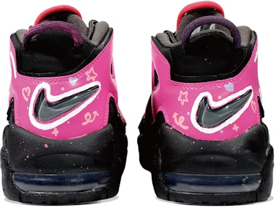 【客製化球鞋】Nike Air More Uptempo 潮流塗鴉 甜美泡泡 兒童趣味 潑墨 復古籃球鞋 GS 黑粉 Shop 【客製化球鞋】Nike Air More Uptempo 潮流塗鴉 甜美泡泡 兒童趣味 潑墨 復古籃球鞋 GS 黑粉