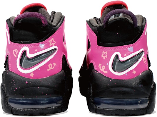 【客製化球鞋】Nike Air More Uptempo 潮流塗鴉 甜美泡泡 兒童趣味 潑墨 復古籃球鞋 GS 黑粉 Shop 【客製化球鞋】Nike Air More Uptempo 潮流塗鴉 甜美泡泡 兒童趣味 潑墨 復古籃球鞋 GS 黑粉