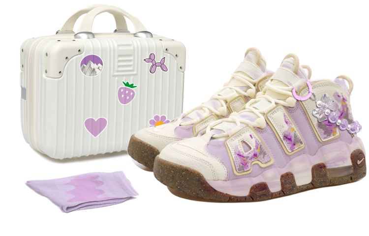 Buy [定制鞋] 耐克 Air More Uptempo '薰衣草蝴蝶结复古' DX1939-100(Team拾玖-薰衣草挂饰S-BOX)