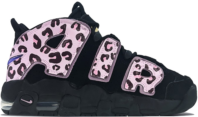 【客製化球鞋】 Nike Air More Uptempo 球場精靈 豹紋 中筒 復古籃球鞋 GS 黑粉 Order 【客製化球鞋】 Nike Air More Uptempo 球場精靈 豹紋 中筒 復古籃球鞋 GS 黑粉