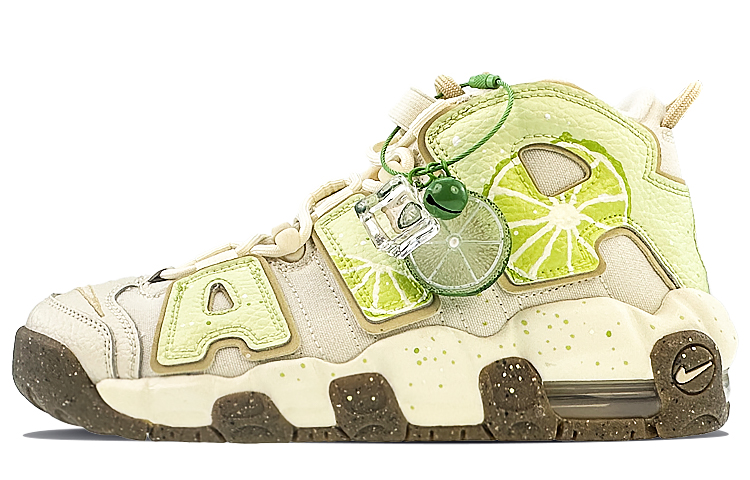 nike uptempo lime green