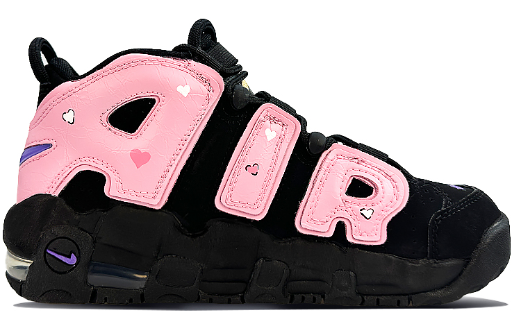 Order [Kasut Custom] Nike Air More Uptempo 'Melodi Hitam Merah Jambu' DX5954-001(Team40-GS美乐蒂黑粉)