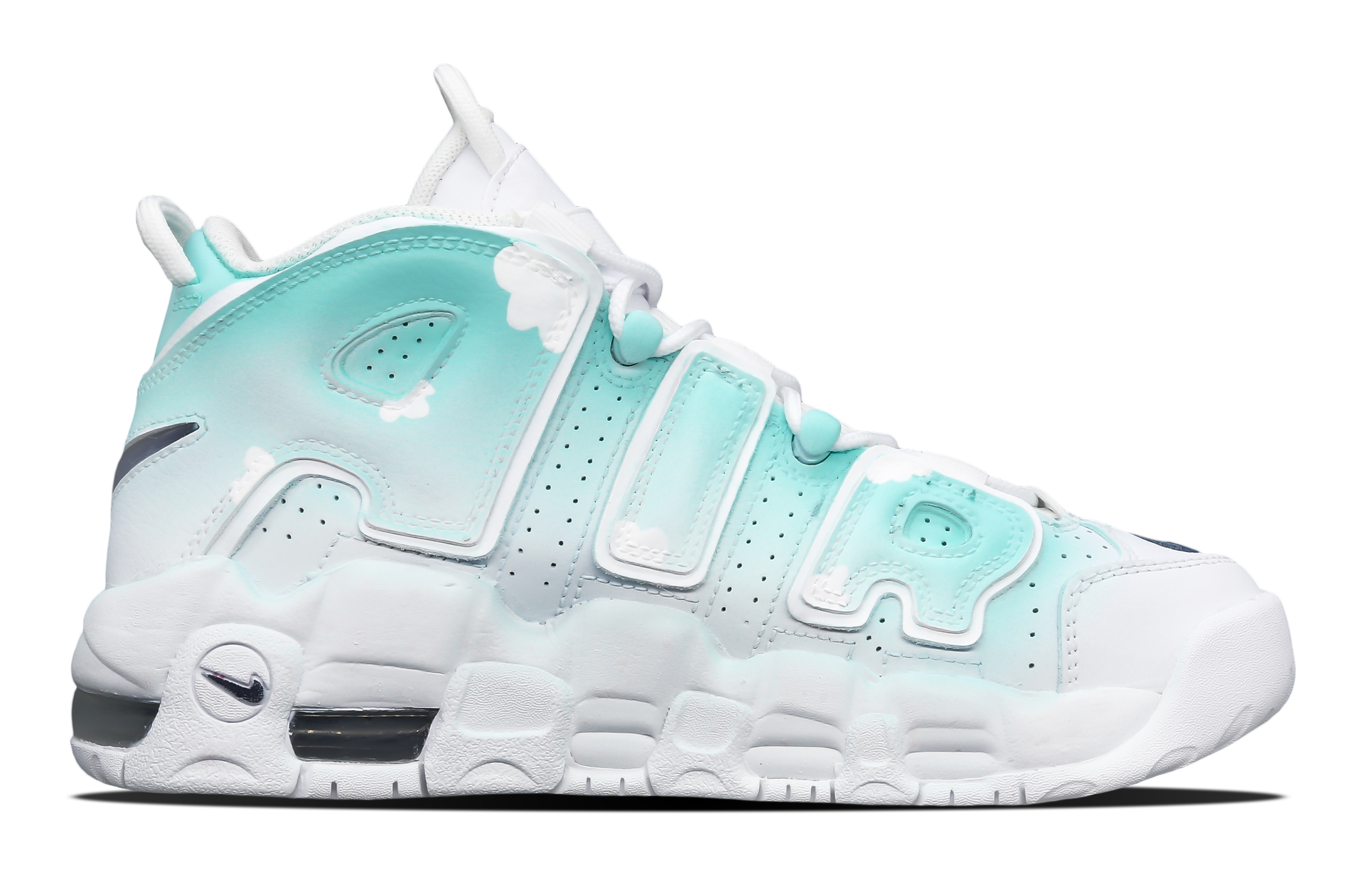 Order [Sepatu Kustom] Nike Air More Uptempo 'Mint Pond' DH9719-100(Team7-女款薄荷池塘)