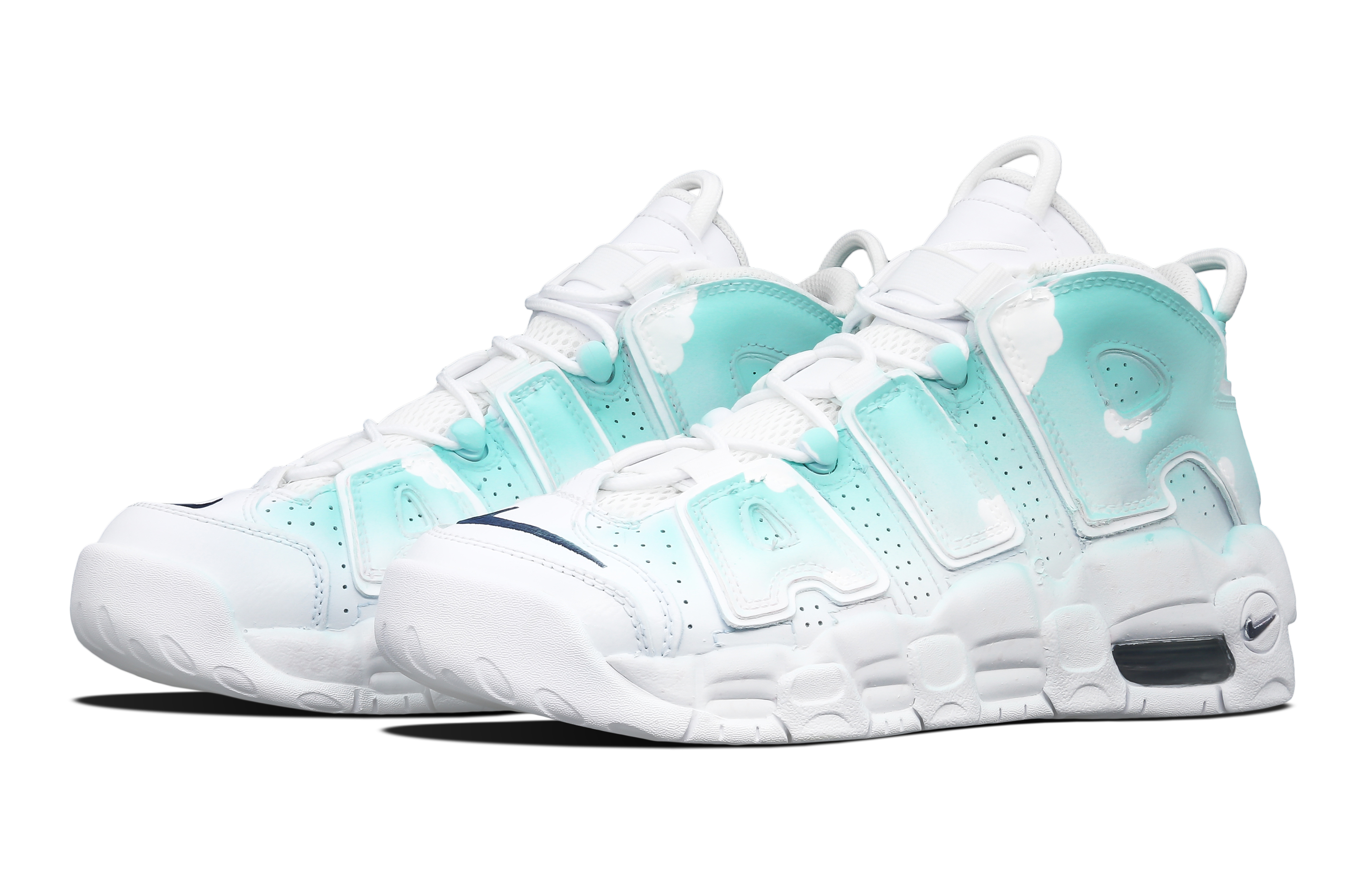 Lookbook [Sepatu Kustom] Nike Air More Uptempo 'Mint Pond' DH9719-100(Team7-女款薄荷池塘)