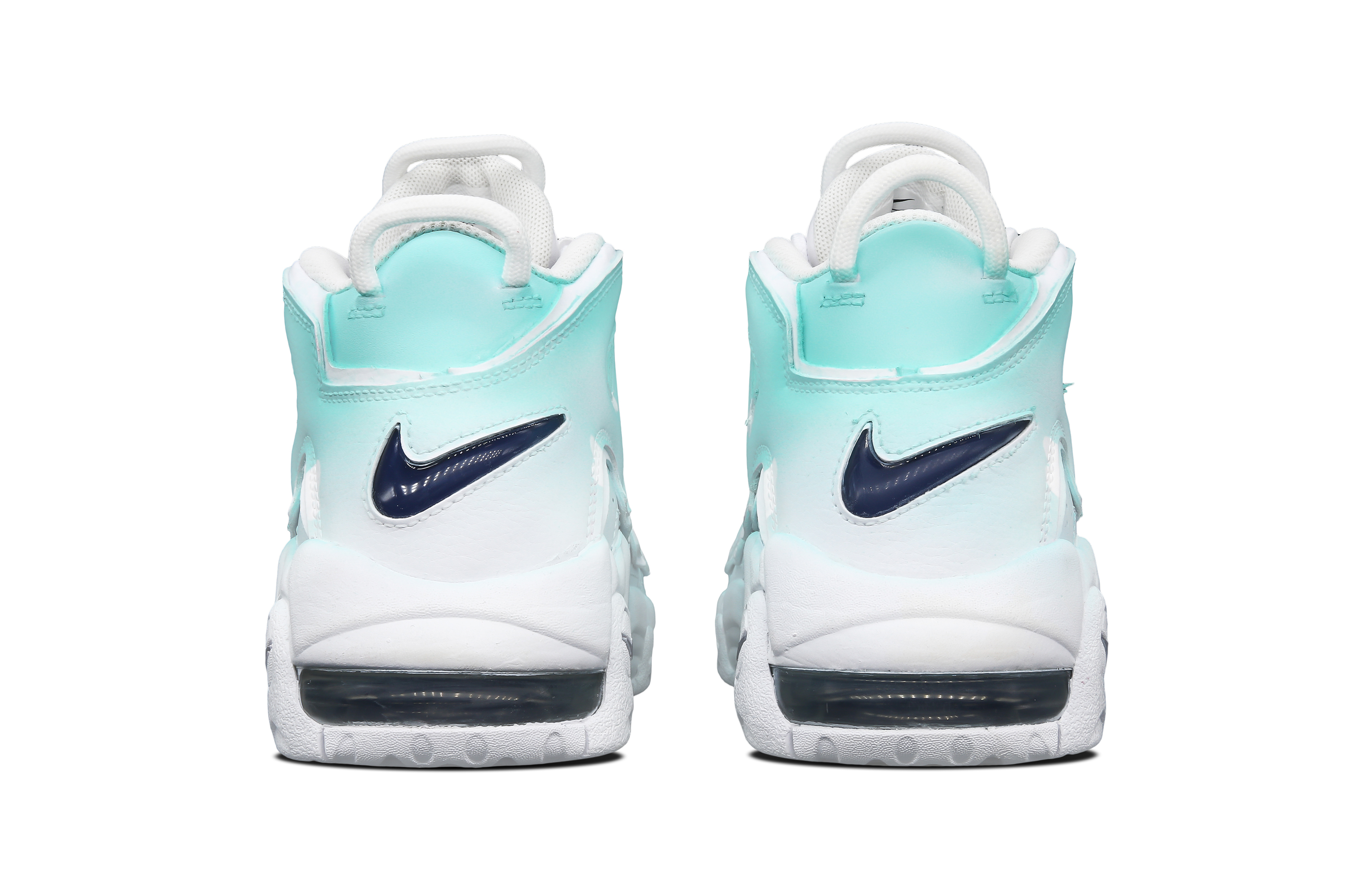 Shop [Sepatu Kustom] Nike Air More Uptempo 'Mint Pond' DH9719-100(Team7-女款薄荷池塘)