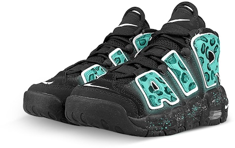 【定制球鞋】Nike Air More Uptempo 是在玩鞋 禮盒 金錢豹 潑墨 暈染 高幫 復古籃球鞋 GS 黑綠 Lookbook 【定制球鞋】Nike Air More Uptempo 是在玩鞋 禮盒 金錢豹 潑墨 暈染 高幫 復古籃球鞋 GS 黑綠