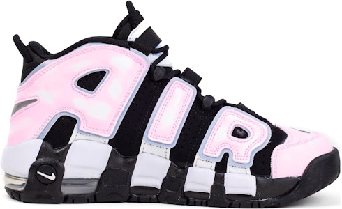【定製球鞋】Nike Air More Uptempo 大Air 蝴蝶結 粉色小貓 做舊損痕 中筒復古籃球鞋 GS 黑粉 Order 【定製球鞋】Nike Air More Uptempo 大Air 蝴蝶結 粉色小貓 做舊損痕 中筒復古籃球鞋 GS 黑粉