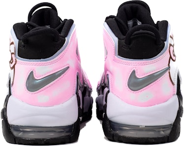 【定製球鞋】Nike Air More Uptempo 大Air 蝴蝶結 粉色小貓 做舊損痕 中筒復古籃球鞋 GS 黑粉 Shop 【定製球鞋】Nike Air More Uptempo 大Air 蝴蝶結 粉色小貓 做舊損痕 中筒復古籃球鞋 GS 黑粉