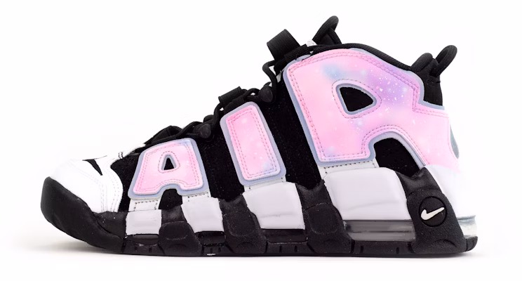 【客製化球鞋】 Nike Air More Uptempo 大Air 時尚 粉紅星空 中筒 復古籃球鞋 GS 黑粉 Buy 【客製化球鞋】 Nike Air More Uptempo 大Air 時尚 粉紅星空 中筒 復古籃球鞋 GS 黑粉