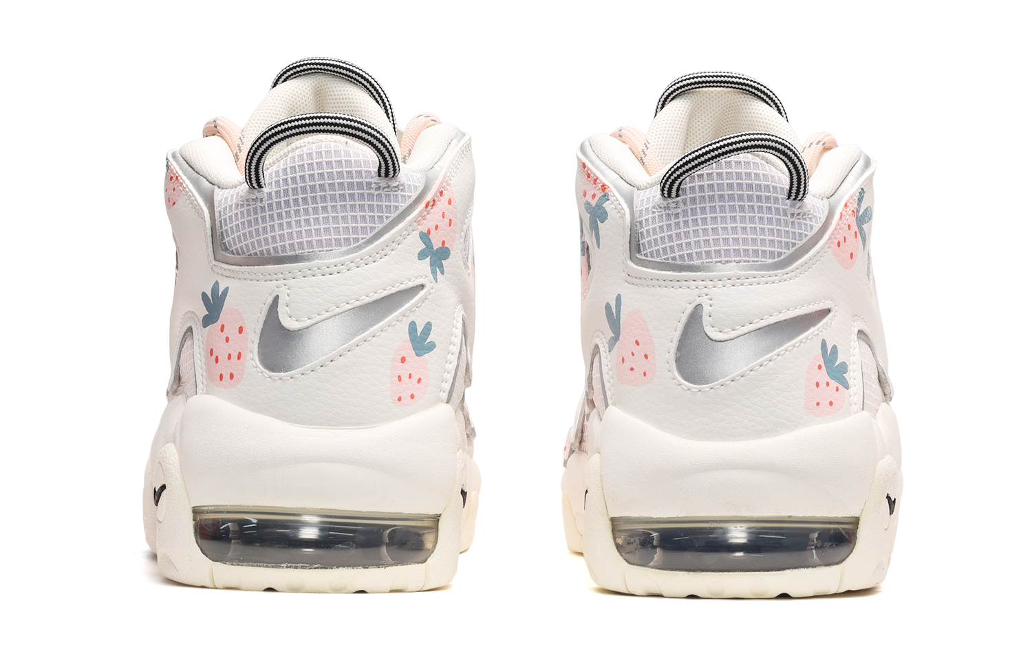 Shop [Zapatillas Personalizadas] Nike Air More Uptempo 'Fresa Rosa' DQ0514-100(TeamE-女款粉色草莓粉白蓝)
