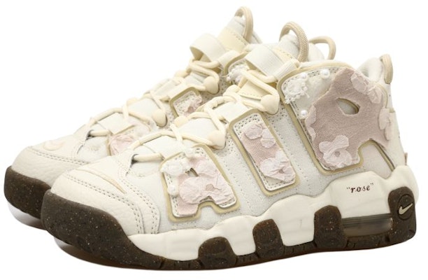 【訂製球鞋】 Nike Air More Uptempo 玫瑰布貼 珍珠字體 禮盒低筒 復古籃球鞋 GS 裸粉 Lookbook 【訂製球鞋】 Nike Air More Uptempo 玫瑰布貼 珍珠字體 禮盒低筒 復古籃球鞋 GS 裸粉