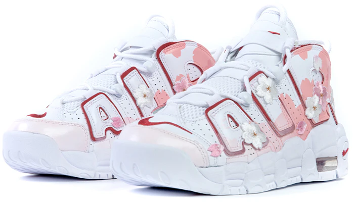 【定製球鞋】Nike Air More Uptempo 野鶴製造 櫻花刺繡 夏日風 中幫 復古籃球鞋 GS 粉色 Lookbook 【定製球鞋】Nike Air More Uptempo 野鶴製造 櫻花刺繡 夏日風 中幫 復古籃球鞋 GS 粉色