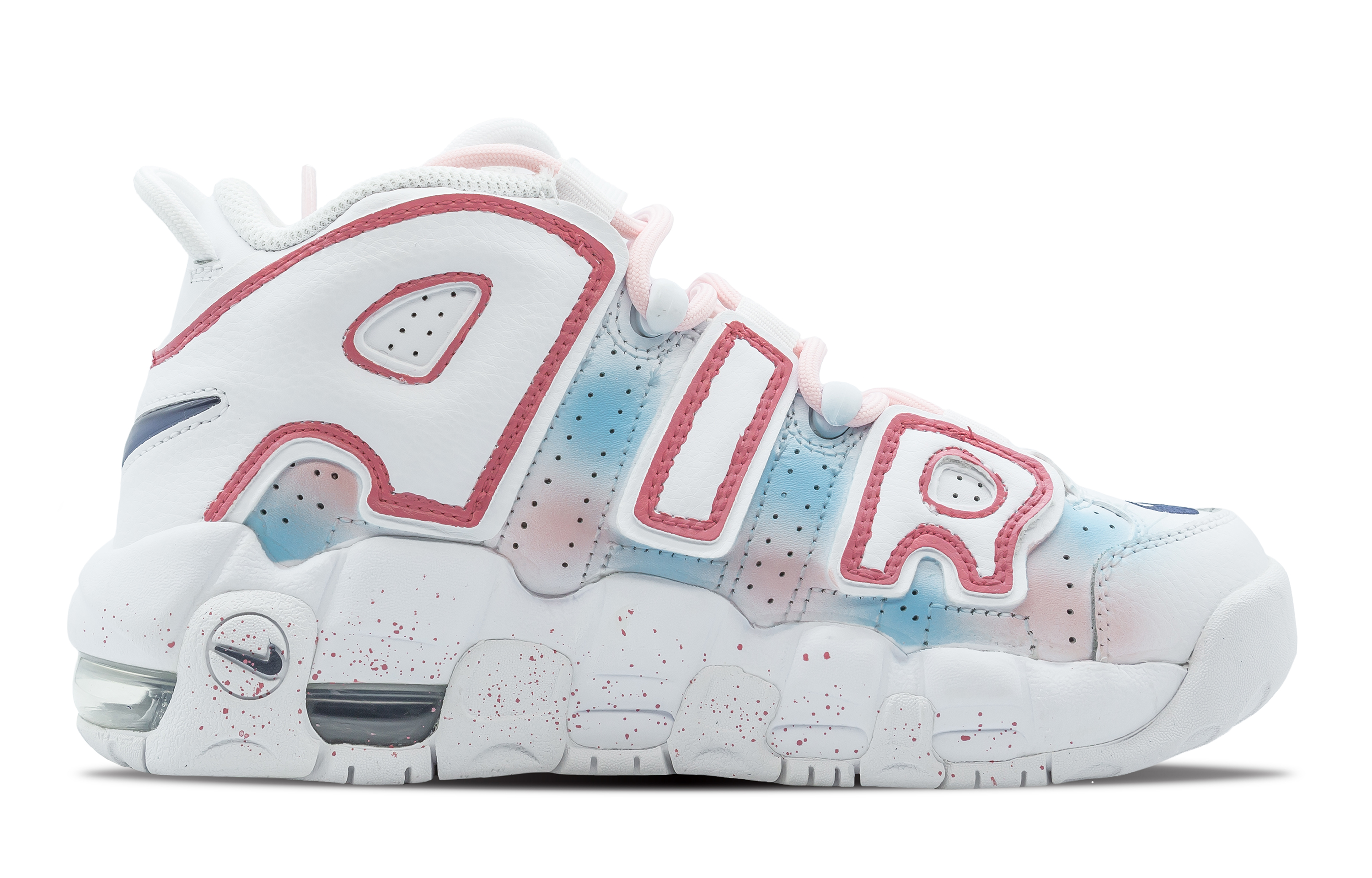 Order 나이키 에어 모어 업템포 '사쿠라 그래피티' (커스텀) DH9719-100(Team7-女款樱花)