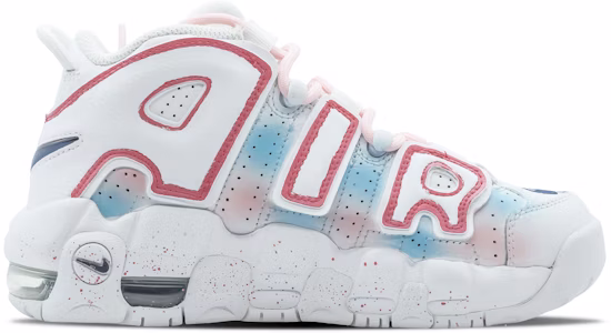 【訂製球鞋】Nike Air More Uptempo 櫻花 塗鴉 潑墨 浸染 情侶百搭 高幫 復古籃球鞋 GS 白粉色 Order 【訂製球鞋】Nike Air More Uptempo 櫻花 塗鴉 潑墨 浸染 情侶百搭 高幫 復古籃球鞋 GS 白粉色