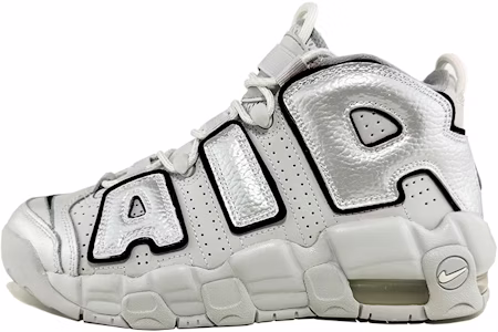 【訂製球鞋】Nike Air More Uptempo 二十四 銀翼公主 金屬美學 中筒 複古籃球鞋 GS 銀灰 Buy 【訂製球鞋】Nike Air More Uptempo 二十四 銀翼公主 金屬美學 中筒 複古籃球鞋 GS 銀灰