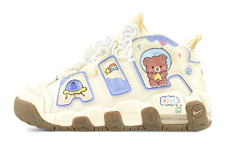 Buy 【訂製球鞋】 Nike Air More Uptempo 太空小熊 飛碟 流星 宇宙 中筒 復古籃球鞋 GS 白藍