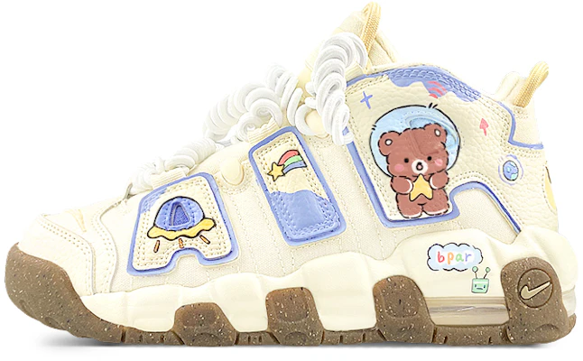 【訂製球鞋】 Nike Air More Uptempo 太空小熊 飛碟 流星 宇宙 中筒 復古籃球鞋 GS 白藍 Order 【訂製球鞋】 Nike Air More Uptempo 太空小熊 飛碟 流星 宇宙 中筒 復古籃球鞋 GS 白藍
