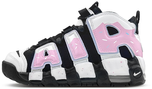 【定製籃球鞋】 Nike Air More Uptempo 球場精靈 甜甜圈禮盒 中筒 復古籃球鞋 GS 黑粉 Buy 【定製籃球鞋】 Nike Air More Uptempo 球場精靈 甜甜圈禮盒 中筒 復古籃球鞋 GS 黑粉