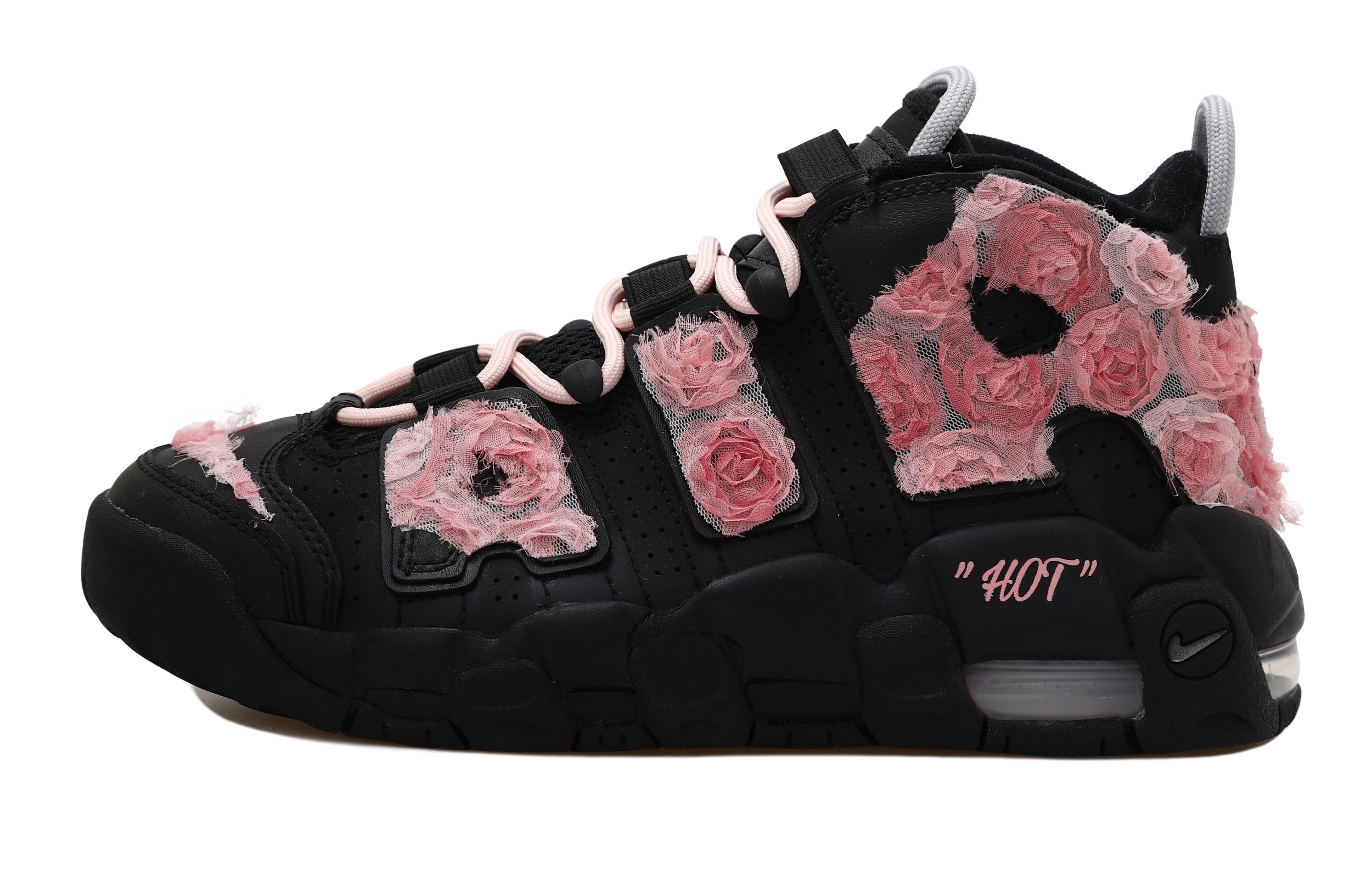 [Custom Shoes] Nike Air More Uptempo 'Sweet Rose Dopamine - Black Pink'