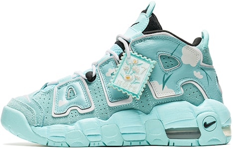 【定制球鞋】Nike Air More Uptempo 野鶴製造 夏日風 刺繡郵票 中幫 復古籃球鞋 GS 蒂芙尼藍 Buy 【定制球鞋】Nike Air More Uptempo 野鶴製造 夏日風 刺繡郵票 中幫 復古籃球鞋 GS 蒂芙尼藍