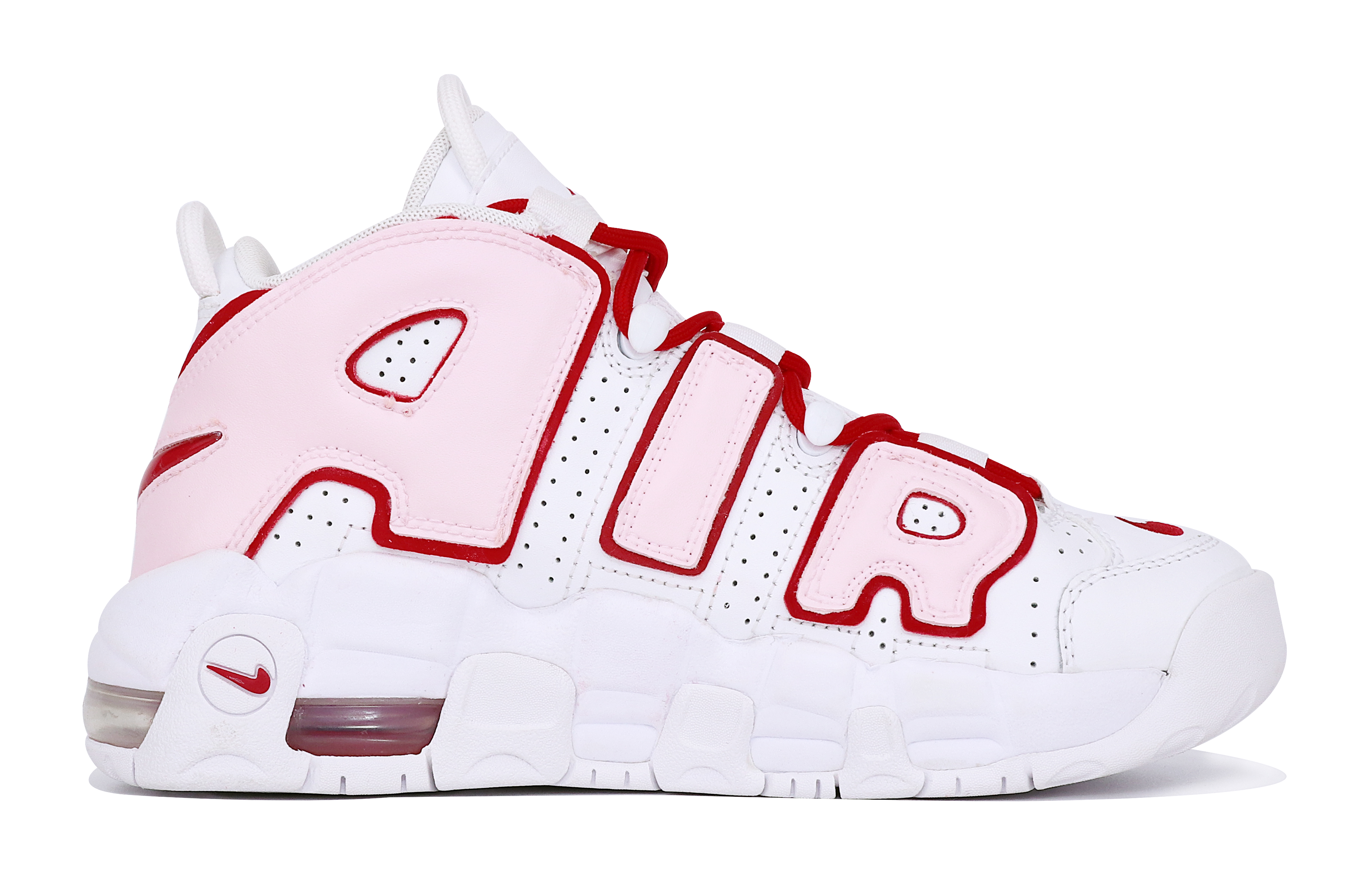 Lookbook 【定制球鞋】【預售】Nike Air More Uptempo "白色經典紅邊" (GS) 520