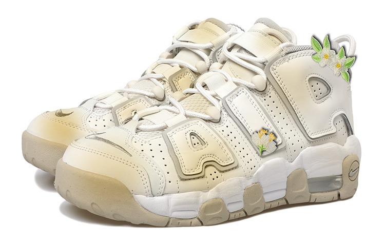 Lookbook 나이키 에어 모어 업템포 '옐로우 화이트 그라디언트' (커스텀) DM1023-001(Team拾玖-渐变黄小花S-BOX)