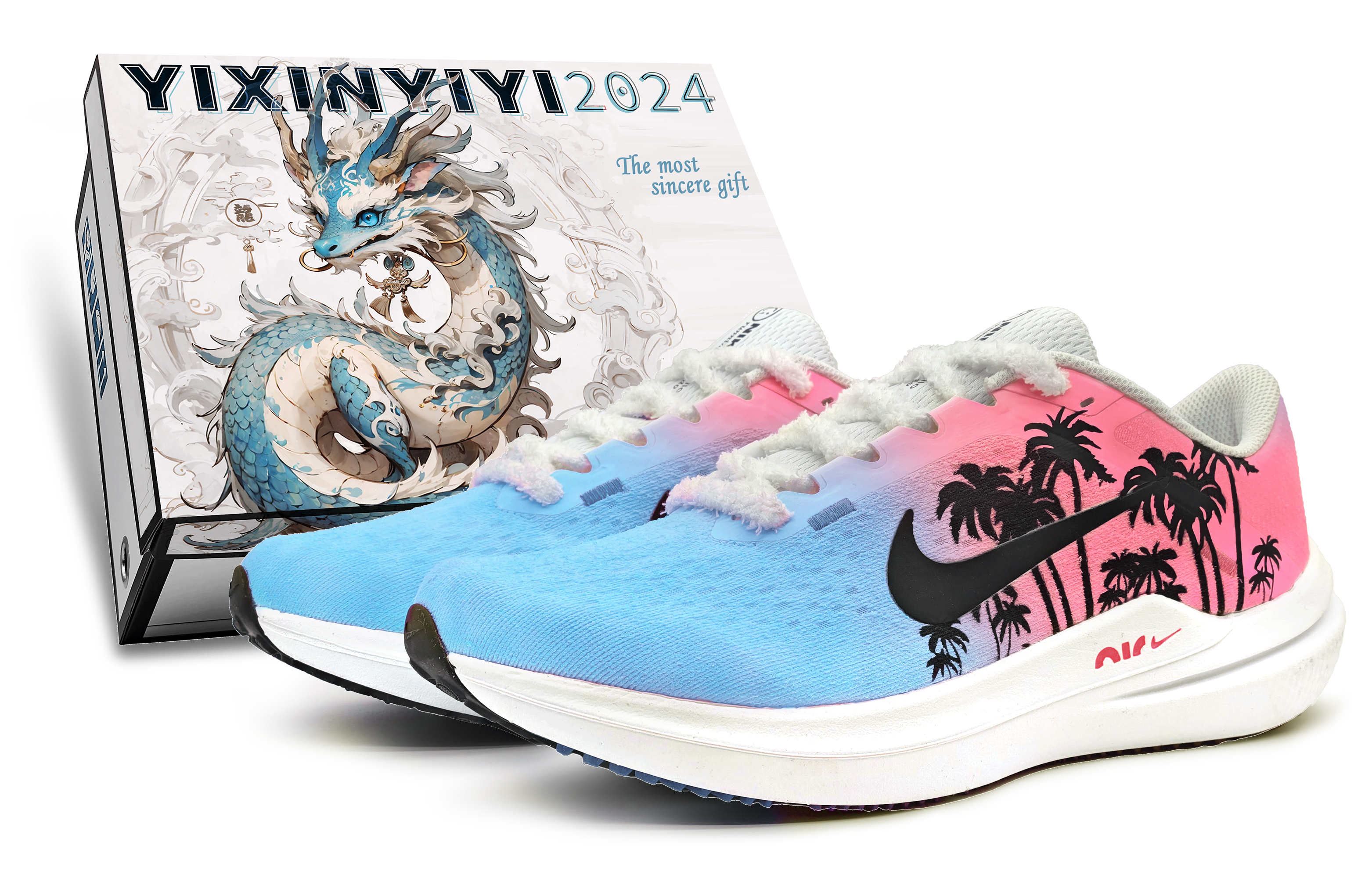 [Custom Shoes] Nike Air Winflo 10 'Beach Party Blue-Pink Gradient'