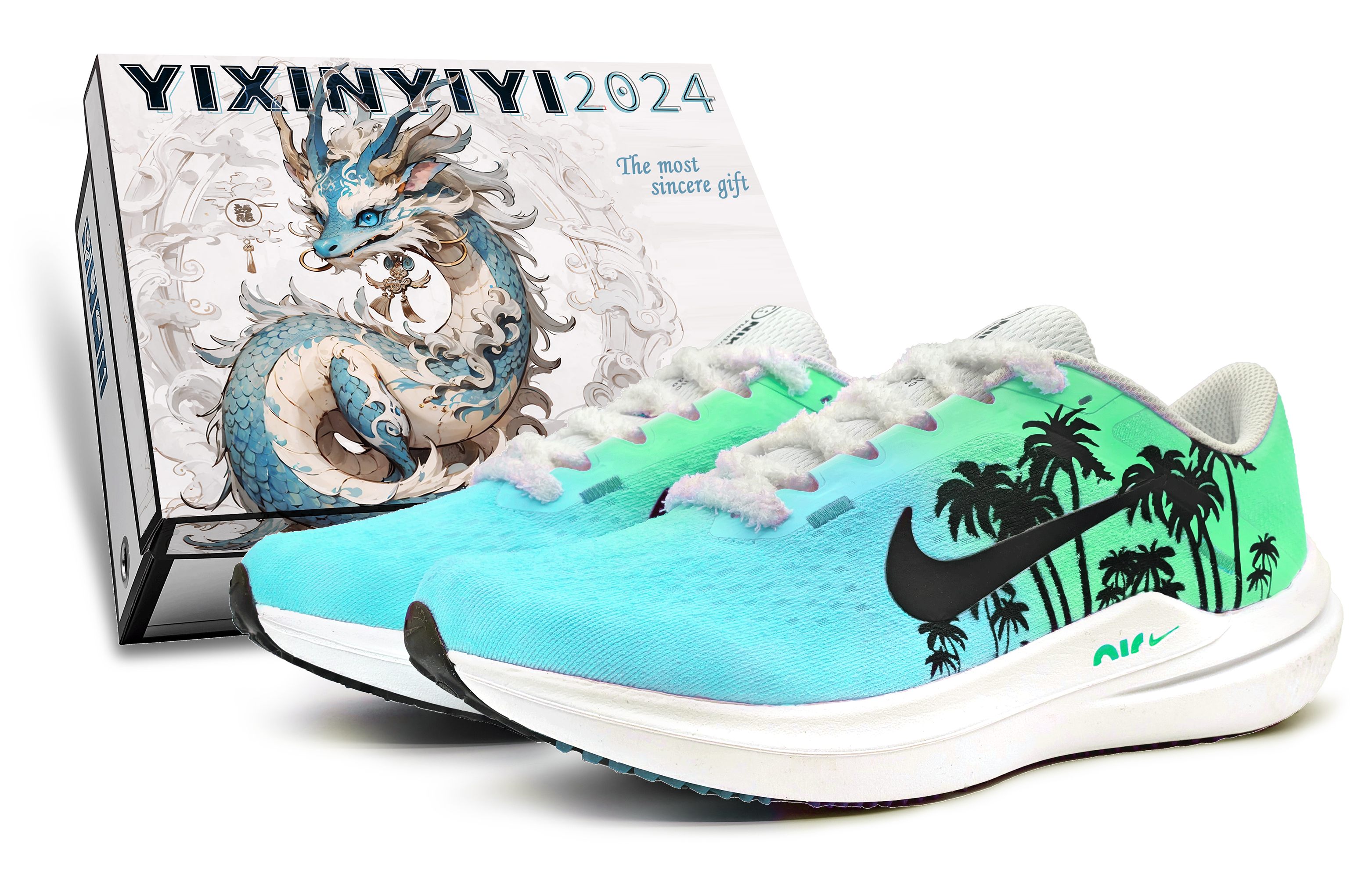 [Custom Shoes] Nike Air Winflo 10 'Beach Party Green Gradient'