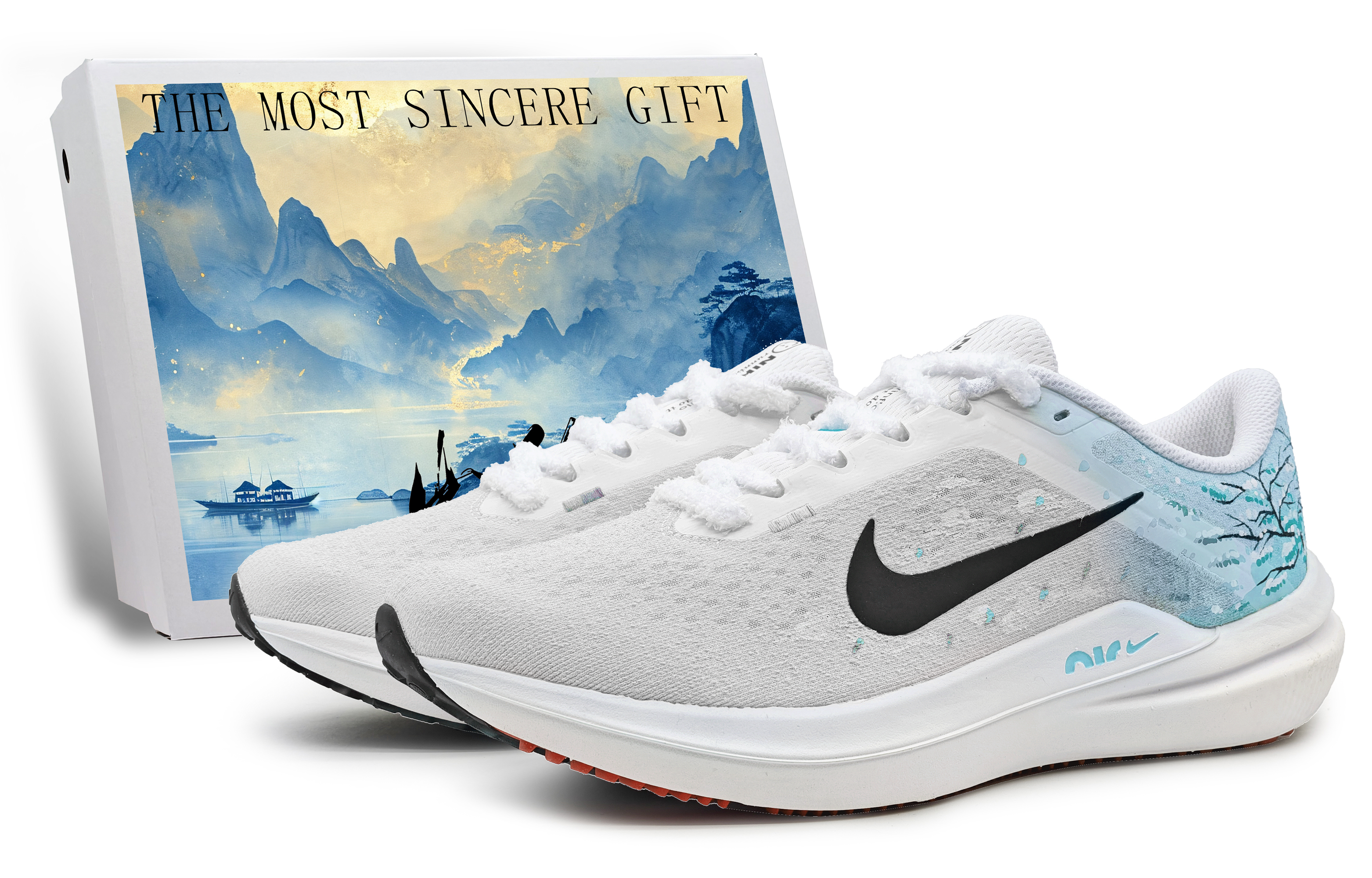 [Custom Shoes] Nike Air Winflo 10 'Cherry Blossom Blue-White'