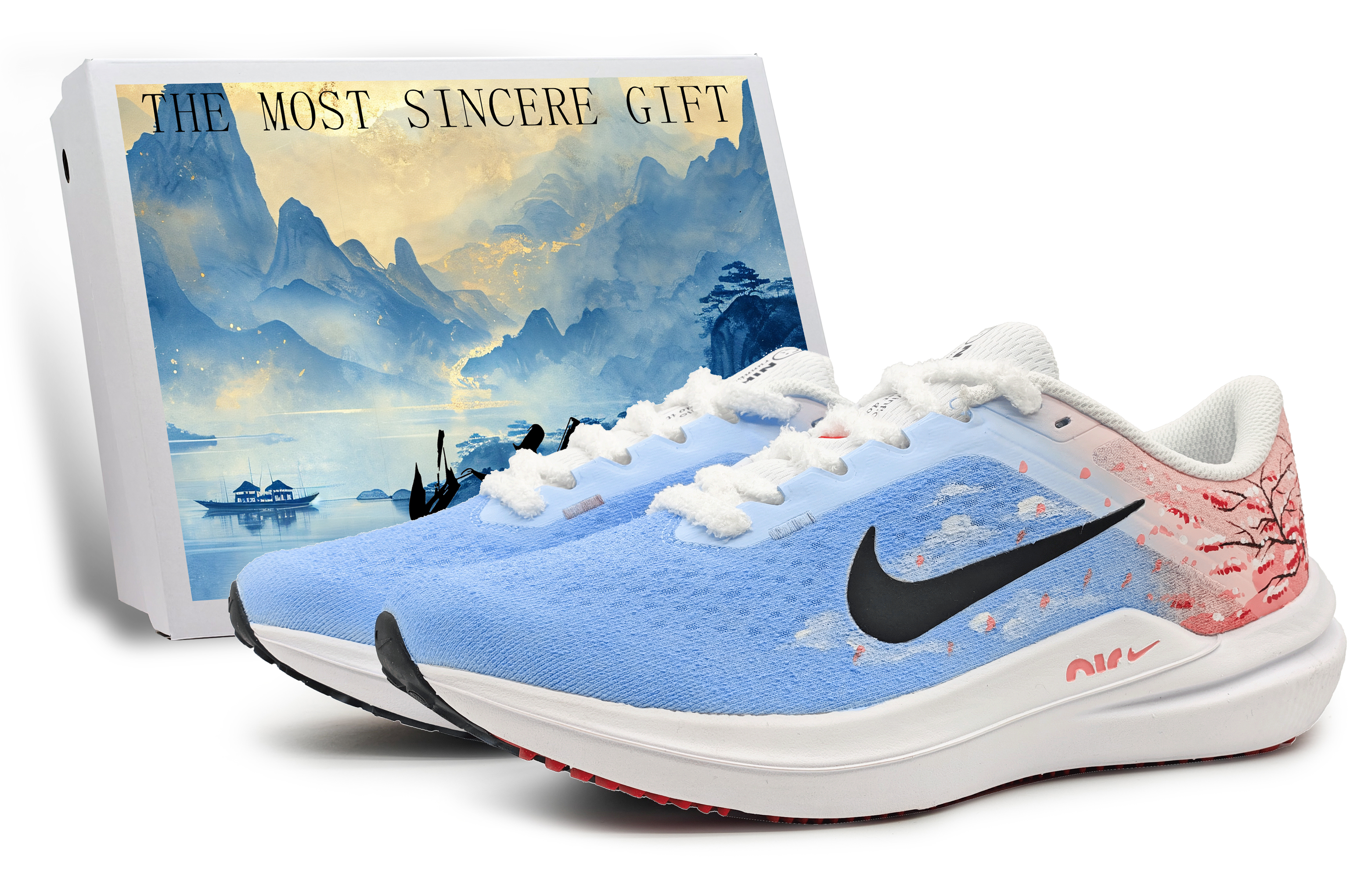 [Custom Shoes] Nike Air Winflo 10 'Cherry Blossom Blue-Pink'