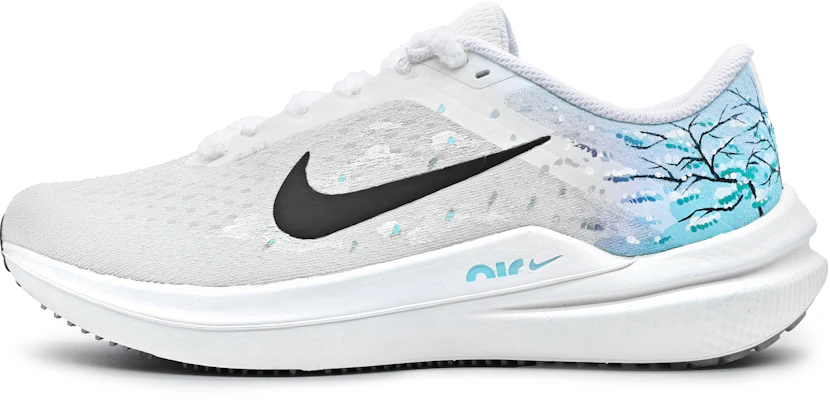【定製球鞋】 Nike Air Winflo 10 壹心製造 櫻花紛飛 防滑 環保 低筒 休閒跑步鞋 男款 藍白 Order 【定製球鞋】 Nike Air Winflo 10 壹心製造 櫻花紛飛 防滑 環保 低筒 休閒跑步鞋 男款 藍白