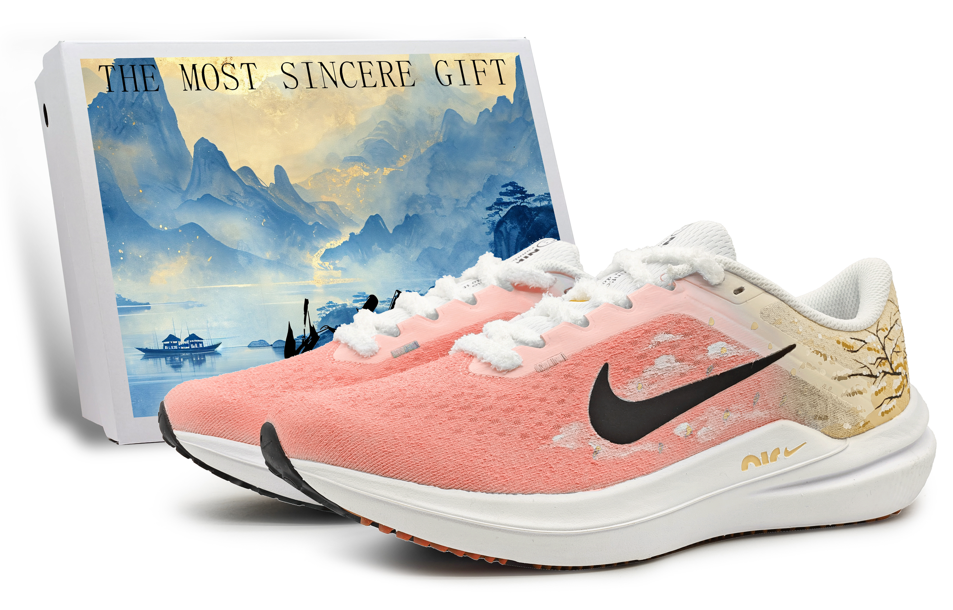 Buy [Sepatu Kustom] Nike Air Winflo 10 'Sakura Kuning-Pink' DV4022-100(Team16-樱花纷飞黄粉SBOX)