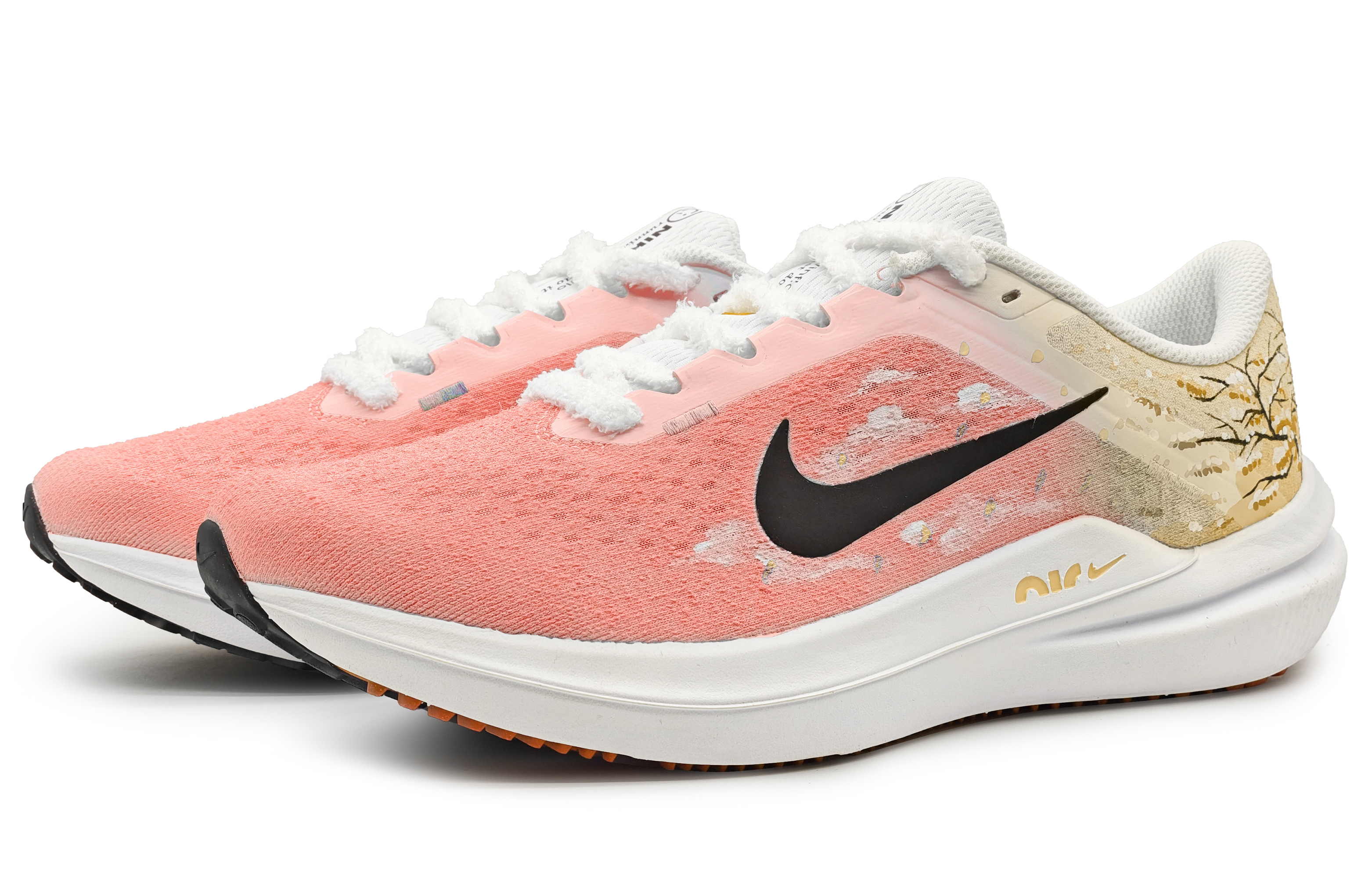 Shop [Sepatu Kustom] Nike Air Winflo 10 'Sakura Kuning-Pink' DV4022-100(Team16-樱花纷飞黄粉SBOX)