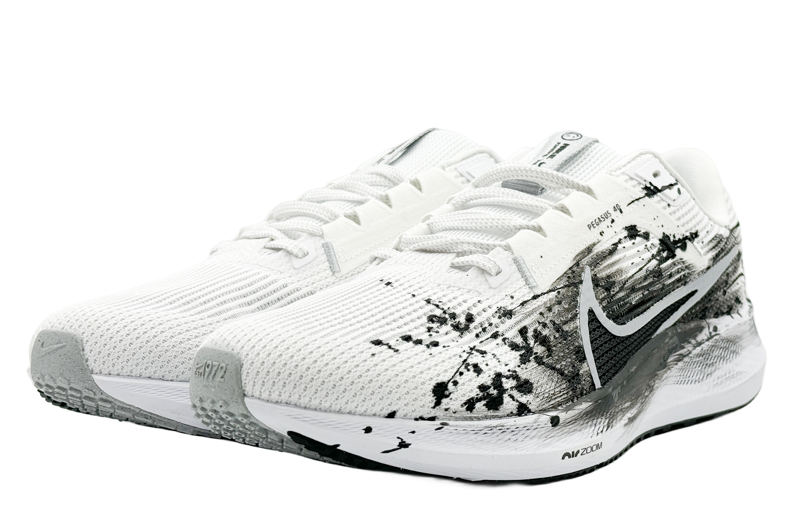 Shop 【カスタムシューズ】ナイキ エア ズーム ペガサス 40 'インクスプラッシュ' DV3853-102(Team173-粉白墨黑SBOX)