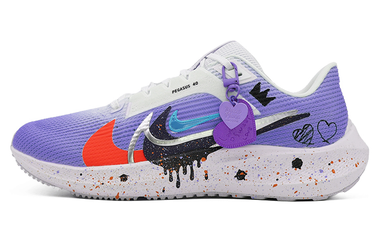 [Custom Shoes] Nike Air Zoom Pegasus 40 'Lavender Graffiti - Black Fluid'