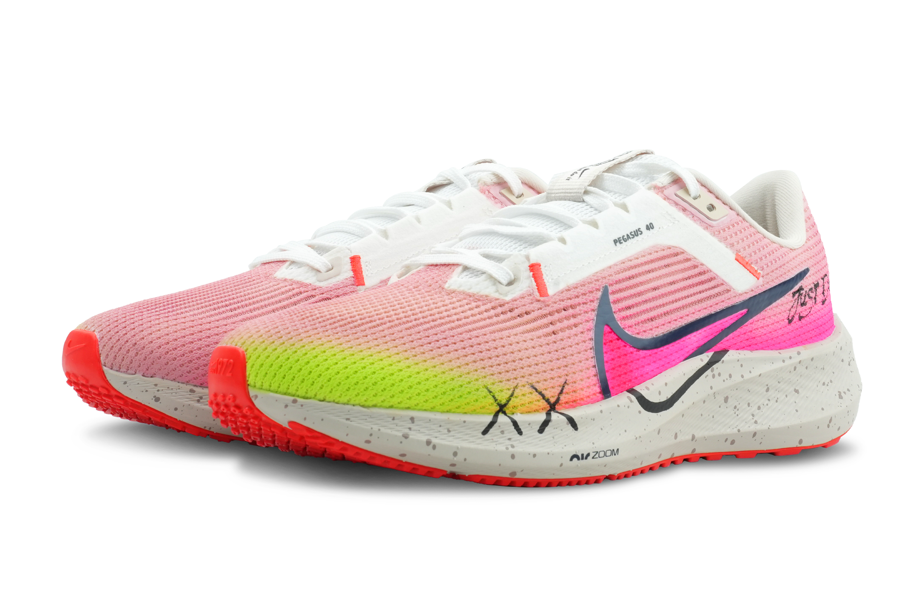 Shop 【客製化球鞋】Nike Air Zoom Pegasus 40 水蜜桃 多巴胺 馬卡龍 撞色 塗鴉 低筒 馬拉松跑鞋 男款 粉綠