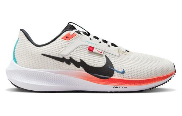 Lookbook 【客製球鞋】 Nike Air Zoom Pegasus 40 彩虹潑墨 馬拉松減震防滑耐磨 低筒跑步鞋 男款 白紅黑