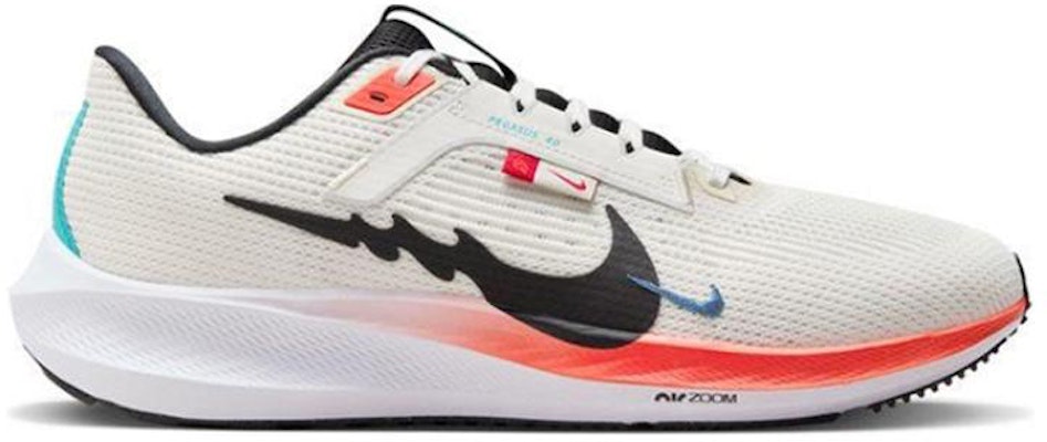【客製球鞋】 Nike Air Zoom Pegasus 40 彩虹潑墨 馬拉松減震防滑耐磨 低筒跑步鞋 男款 白紅黑 Lookbook 【客製球鞋】 Nike Air Zoom Pegasus 40 彩虹潑墨 馬拉松減震防滑耐磨 低筒跑步鞋 男款 白紅黑