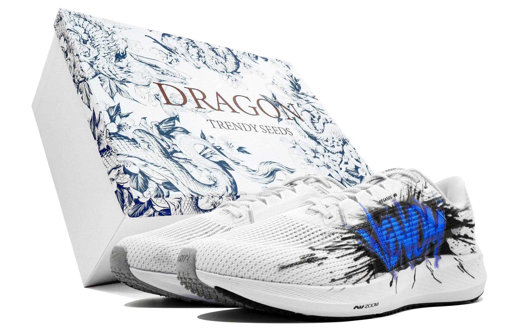 Buy 나이키 에어 줌 페가수스 40 '화이트 블루 베놈 케이오스' (커스텀) DV3853-102(Team113-毒液紊乱S-BOX)