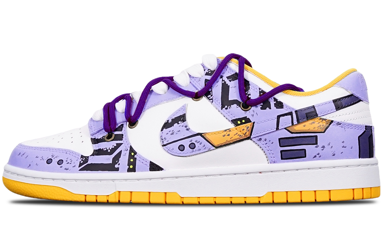 [Custom Shoes] Nike Bandai x Dunk Low Retro 'Cyberpunk Gundam Blue Purple White'