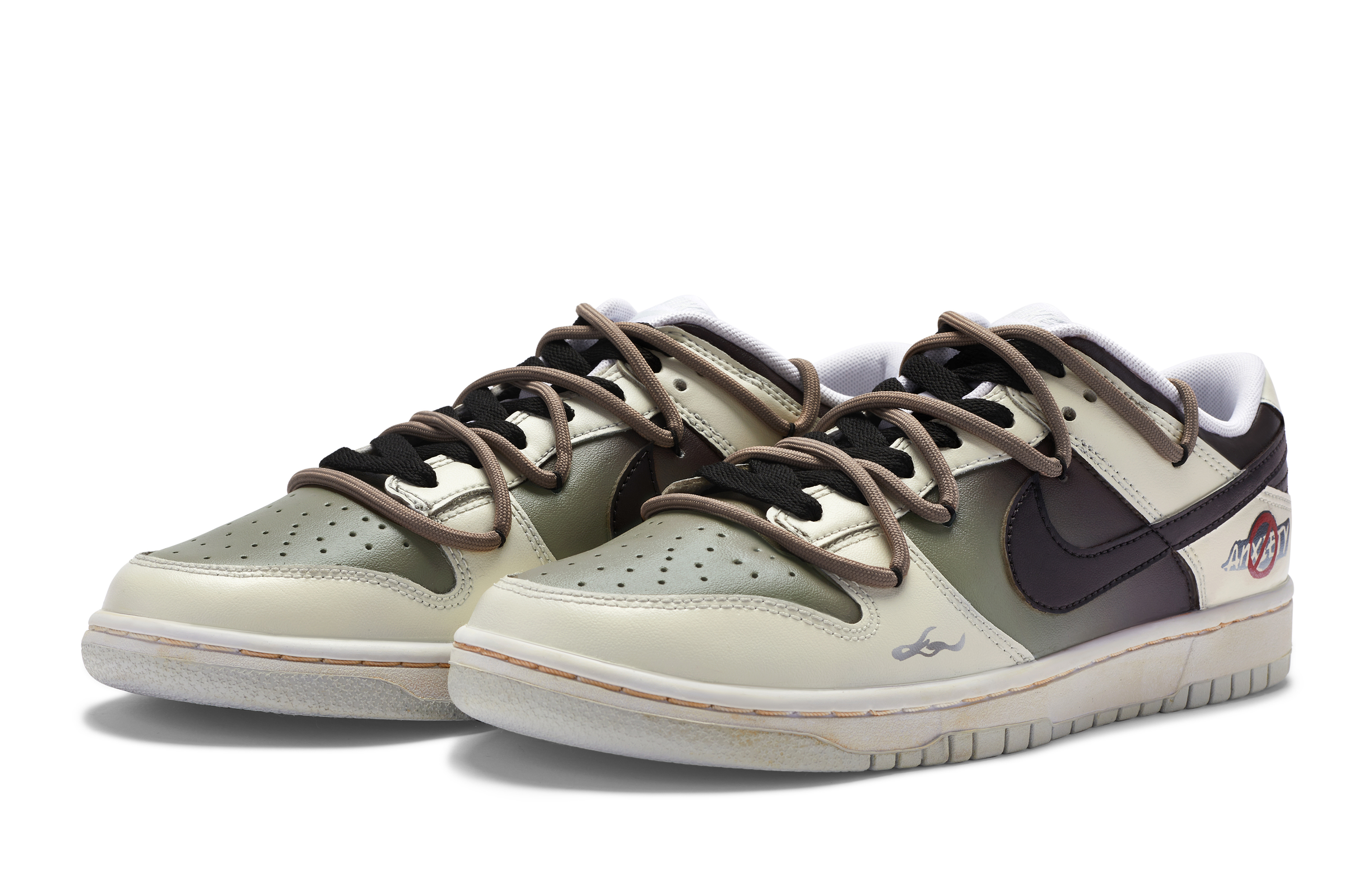 Lookbook [定制鞋] 耐克 BIGNIU x Dunk Low '无忧灰绿' DH9765-102(TeamR-女款禁止焦虑)