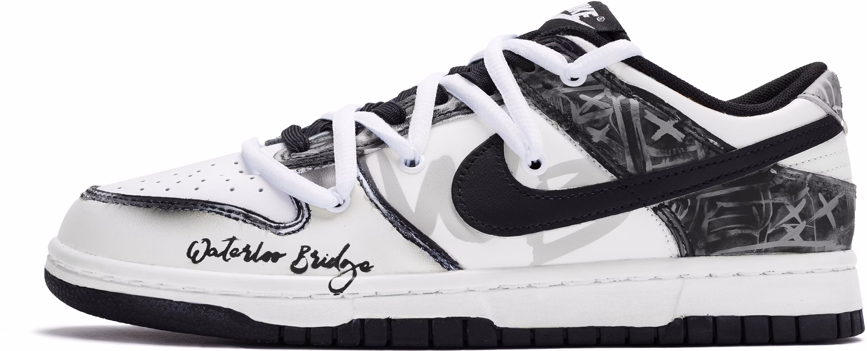 custom-shoes-nike-bigniu-x-dunk-low-city-theme-hand-painted-black-white