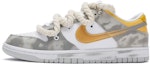 Buy 【客製球鞋】Nike Dunk Low BIGNIU 鞋底搔髒 黑雲 麻繩解構 手繪噴漆 低筒 滑板鞋 男款 白灰金